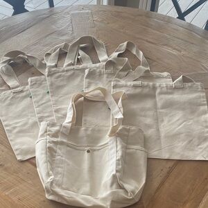 Totes 6 New Cream Canvas Tote Bags